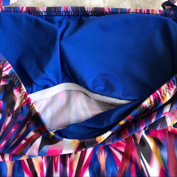 NWOT BECCA Graphic Print Halter Neck Tankini Top - Picture 2 of 5